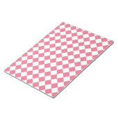 Roze Witte Diamant Checker Patroon Notitieblok (Schuin)