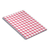 Roze Witte Diamant Checker Patroon Notitieboek (Rechterzijde)
