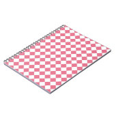 Roze Witte Diamant Checker Patroon Notitieboek (Linkerzijde)
