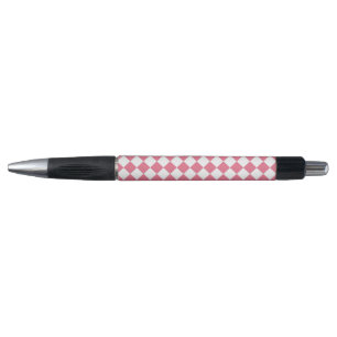 Roze Witte Diamant Checker Patroon Pen