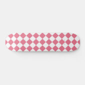 Roze Witte Diamant Checker Patroon Persoonlijk Skateboard (Horizontaal)