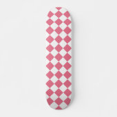 Roze Witte Diamant Checker Patroon Persoonlijk Skateboard (Voorkant)