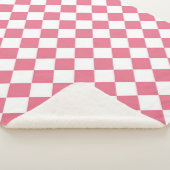 Roze Witte Diamant Checker Patroon Sherpa Deken (3/4)