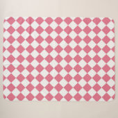Roze Witte Diamant Checker Patroon Sherpa Deken (Voorkant (horizontaal))