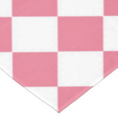 Roze Witte Diamant Checker Patroon Tafelkleed (Gekanteld)