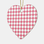 Roze Witte Diamant Dambord Patroon Ornament (Links)