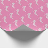 Roze Witte Diamant Hoge Hak Schoen Bruiloft Cadeaupapier (Hoek)