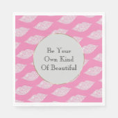 Roze Witte Diamant Lippen Servet (Voorkant)