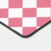 Roze Witte Diamant Schachbrekpatroon Bureaumat (Hoek)
