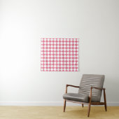 Roze Witte Diamant Schachbrett Patroon Wandkleed (In Situ (horizontaal))