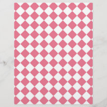 Roze Witte Diamant Schaken Patroon
