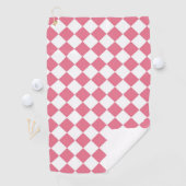 Roze Witte Diamant Schaken Patroon Golfhanddoek (Insitu)