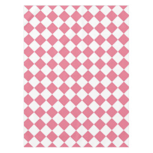 Roze Witte Diamant Schaken Patroon Tafelkleed