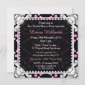 Roze witte diamant Vrijgezellenfeest Kaart (Achterkant)