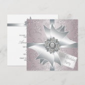 Roze Witte Diamanten Boog Vrouwen 60ste Verjaardag Kaart (Voorkant / Achterkant)