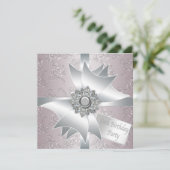 Roze Witte Diamanten Boog Vrouwen 60ste Verjaardag Kaart (Staand voorkant)