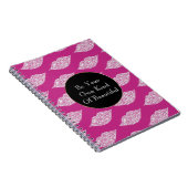 Roze Witte Diamanten Lippen Notitieboek (Rechterzijde)