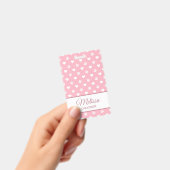 Roze & Witte Dierlijke Pootafdrukken en Hartjes Mo Badge (Handheld)