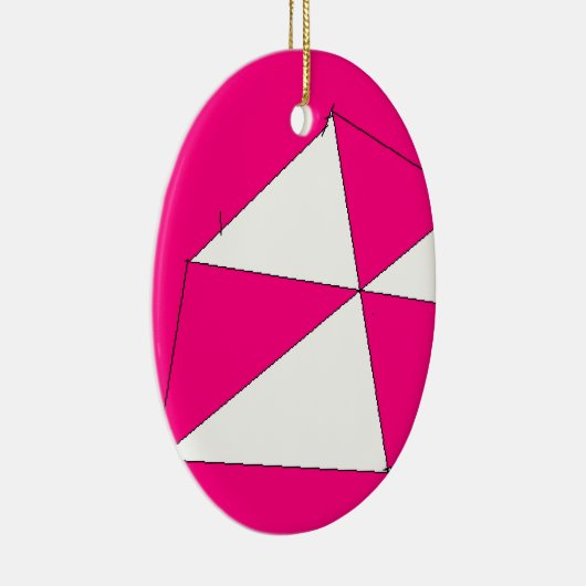 Roze witte digitale verf, Kinder kunst Keramisch Ornament (Rechts)