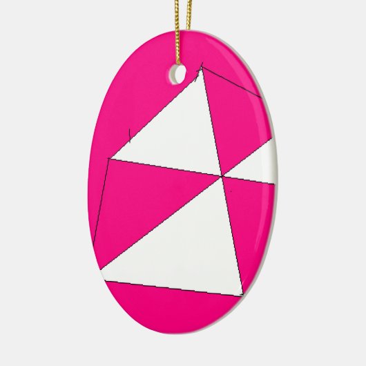 Roze witte digitale verf, Kinder kunst Keramisch Ornament (Links)