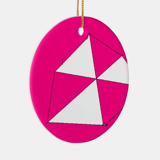 Roze witte digitale verf, Kinder kunst Keramisch Ornament (Rechts)