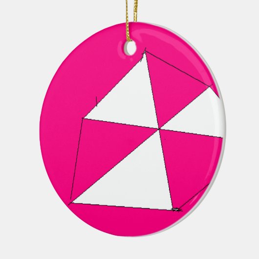 Roze witte digitale verf, Kinder kunst Keramisch Ornament (Links)