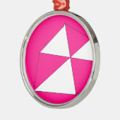 Roze witte digitale verf, Kinder kunst Metalen Ornament (Links)