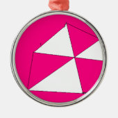 Roze witte digitale verf, Kinder kunst Metalen Ornament (Voorkant)