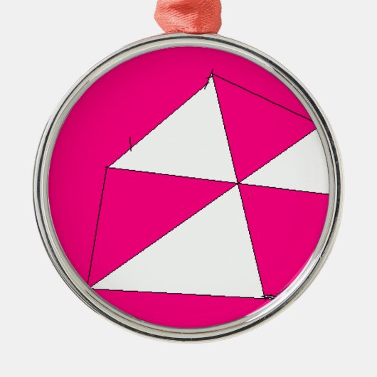 Roze witte digitale verf, Kinder kunst Metalen Ornament (Voorkant)
