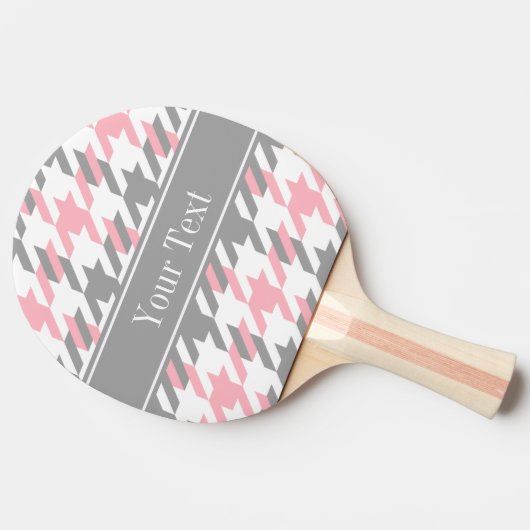 Roze witte dk grijze monogram tafeltennisbatje (Zijkant)
