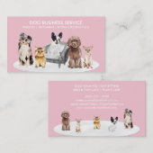 Roze witte dog gedrag visitekaartje (Voorkant / Achterkant)