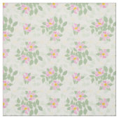 roze witte dog Rozen op het witte weefsel Stof (Swatch)