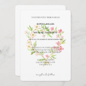 Roze Witte Dogwood Bloemen Hart Wedding Kaart (Voorkant / Achterkant)