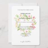 Roze Witte Dogwood Bloemen Hart Wedding Kaart (Voorkant)