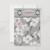 -roze witte dogwood partij uitnodiging (Achterkant)
