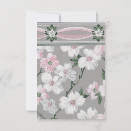 -roze witte dogwood partij uitnodiging (Achterkant)