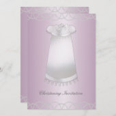 Roze witte doopjurk meisje doop kaart (Voorkant / Achterkant)