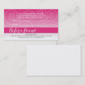 Roze witte draai verwijst naar een vriendenkaart aanbevelingskaartje (Voorkant / Achterkant)