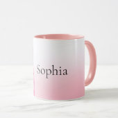 Roze witte eenhoorn gepersonaliseerd mok (Voorkant rechts)
