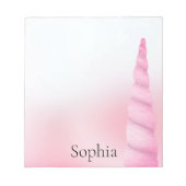 Roze witte eenhoorn notitieblok (Voorkant)