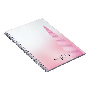 Roze witte eenhoorn notitieboek