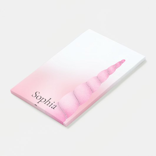 Roze witte eenhoorn post-it® notes (Schuin)