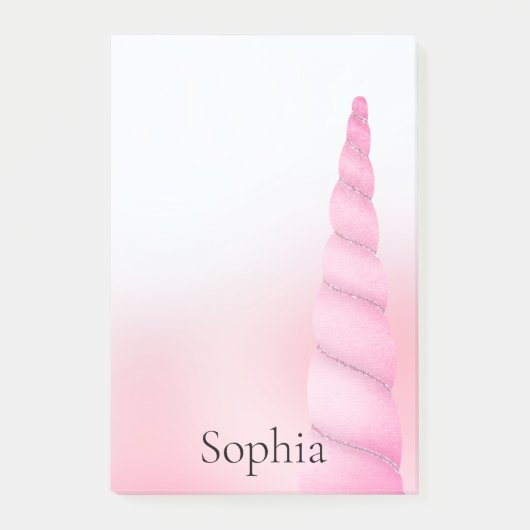 Roze witte eenhoorn post-it® notes (Voorkant)