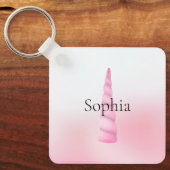Roze witte eenhoorn sleutelhanger (Voorkant)