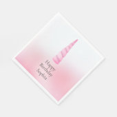 Roze Witte Eenhoorn Verjaardag Servet (Hoek)