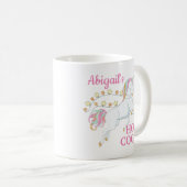 Roze Witte Eenhoorn Warme Chocolade Koffiemok (Voorkant rechts)