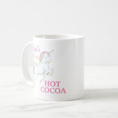 Roze Witte Eenhoorn Warme Chocolade Koffiemok (Voorkant links)