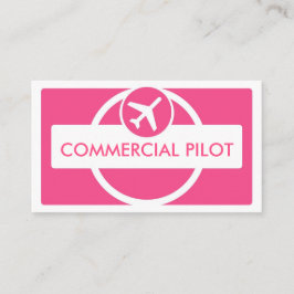 Roze witte eenvoudige aangepaste piloot visitekaar visitekaartje