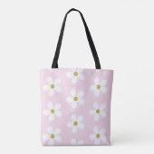 Roze witte eenvoudige feestdag goudmonogram tote bag (Achterkant)