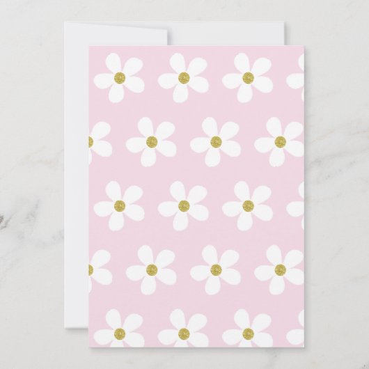 Roze witte eenvoudige feestdag - zestien beelden kaart (Achterkant)